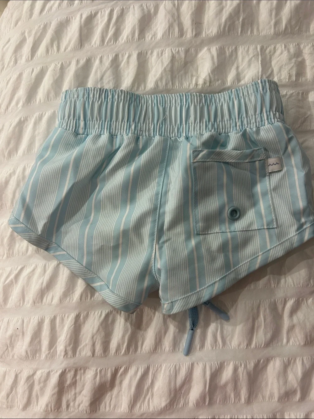 Minnow Light Blue Striped Swim Trunks 0-6m